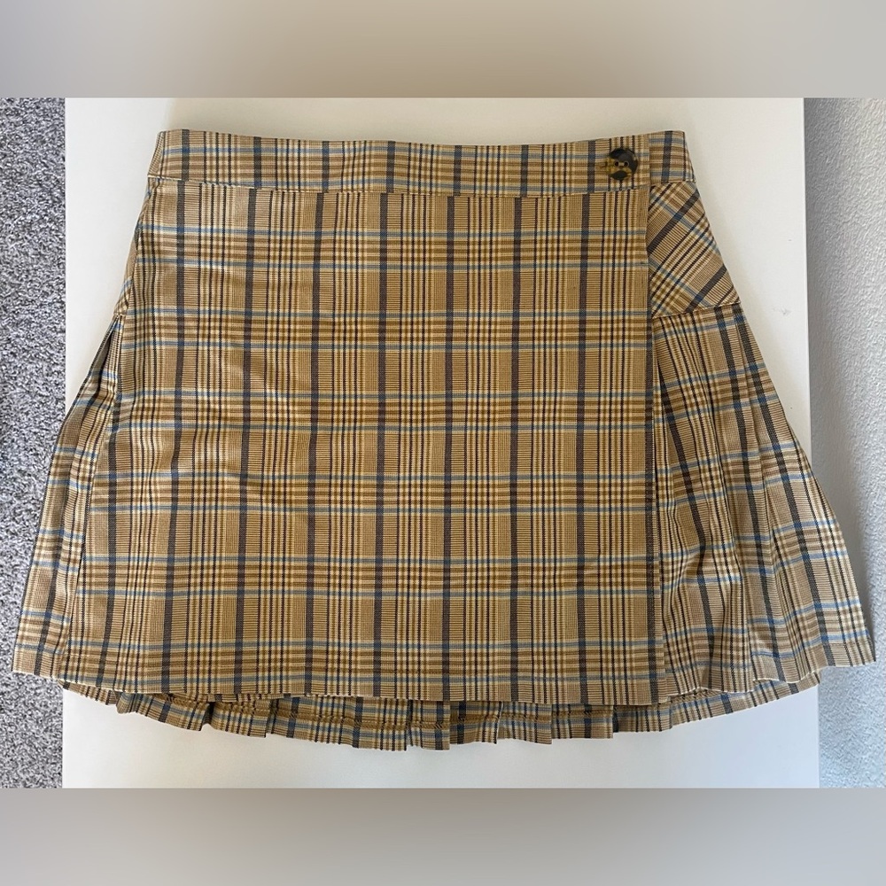 Urban Outfitters Plaid Wrap Pleated Mini Skirt